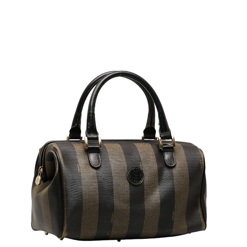 【ヴィンテージ】フェンディ　ペカン　ハンドバッグ　ブラック　レザー　ロゴ金具 ヴィンテージ】フェンディ ペカン ハンドバッグ ブラック レザー