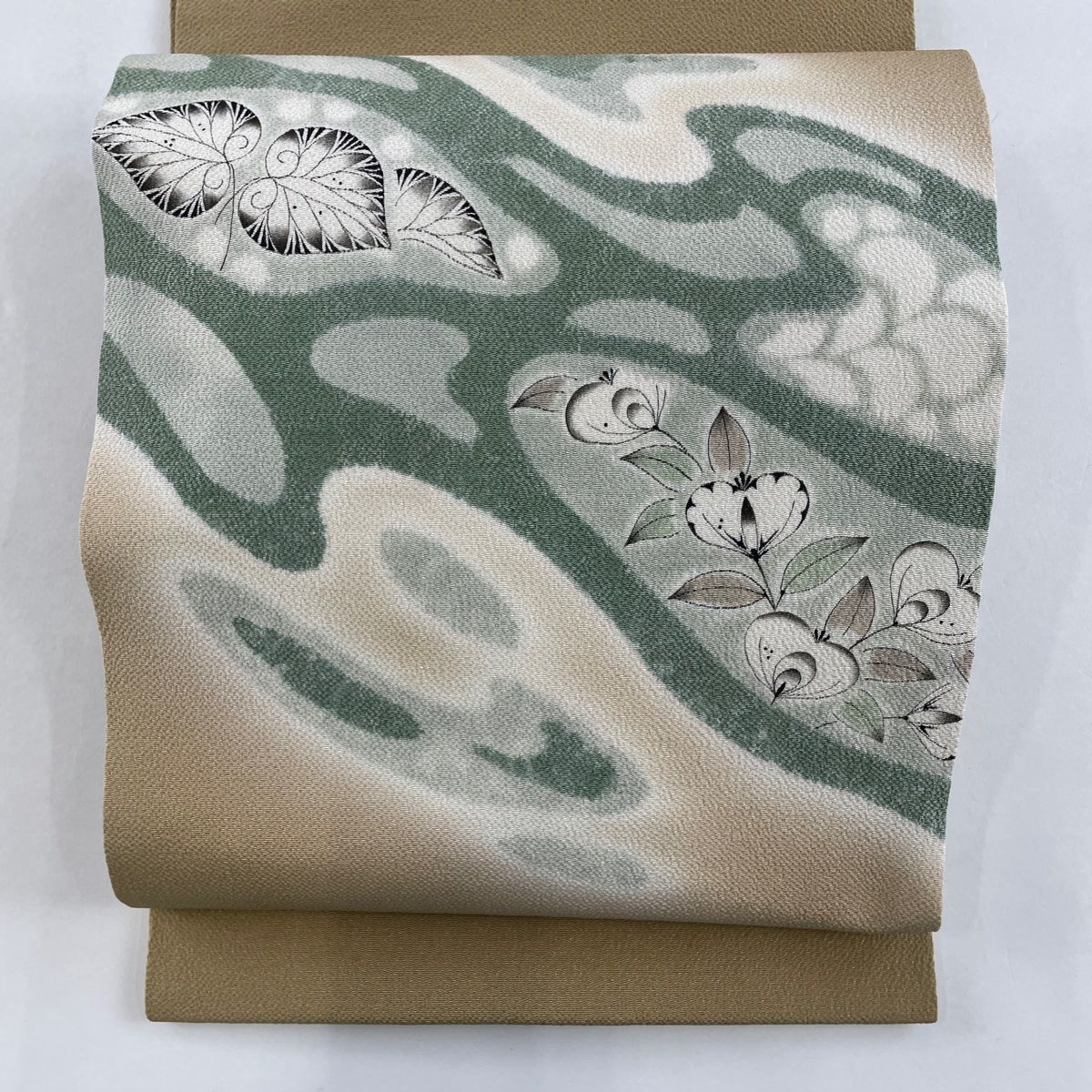 E 美品 夏物 羅 幾何学模様 白黒 全通 正絹 薄物 松葉仕立て名古屋帯 E 美品 夏物 羅 幾何学模様 白黒 全通 正絹 薄物 松葉仕立て