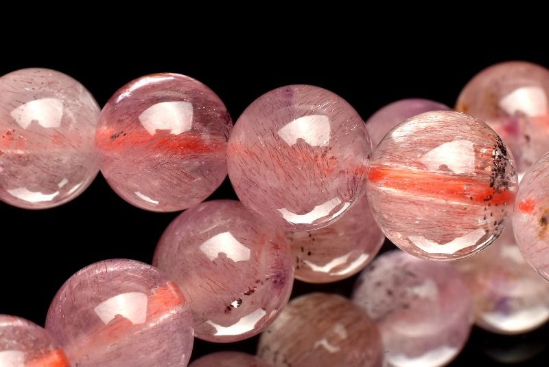 1点物】AA☆上質 ピンクスーパーセブンアメジスト 8mm ブレスレット