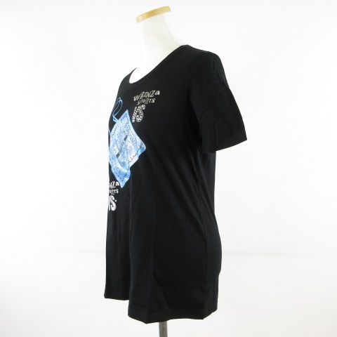 バレンザ VALENZA カットソー Tシャツ 半袖 プリント ラインストーン