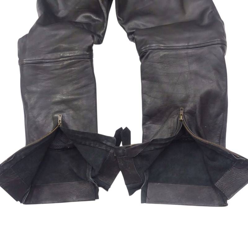 【保障できる！】 Rough - Road ラフアンドロード ライディングパンツ M レザーパンツ メッシュ ハードパッド メンズ MW 黒 ブラック 本革 バイク 革パンツ バイカー ライディングパンツウエスト78cmから82cm一覧←SEULB屋着古← X8025