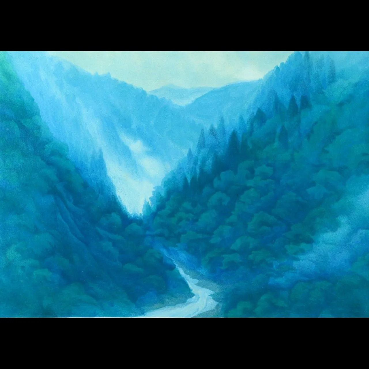 東山魁夷　作　「山湖遙か」　リトグラフ　11/250部　三重箱　黄袋　美品 東山魁夷 「山湖遙か」 リトグラフ 15号 真作保証 東山すみ