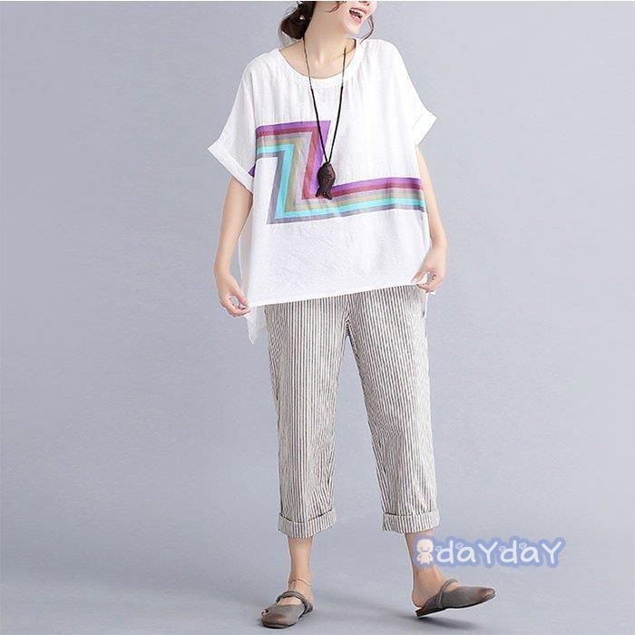 半袖 ブラウス レディース 森ガール Tシャツ 無地 リネン素材