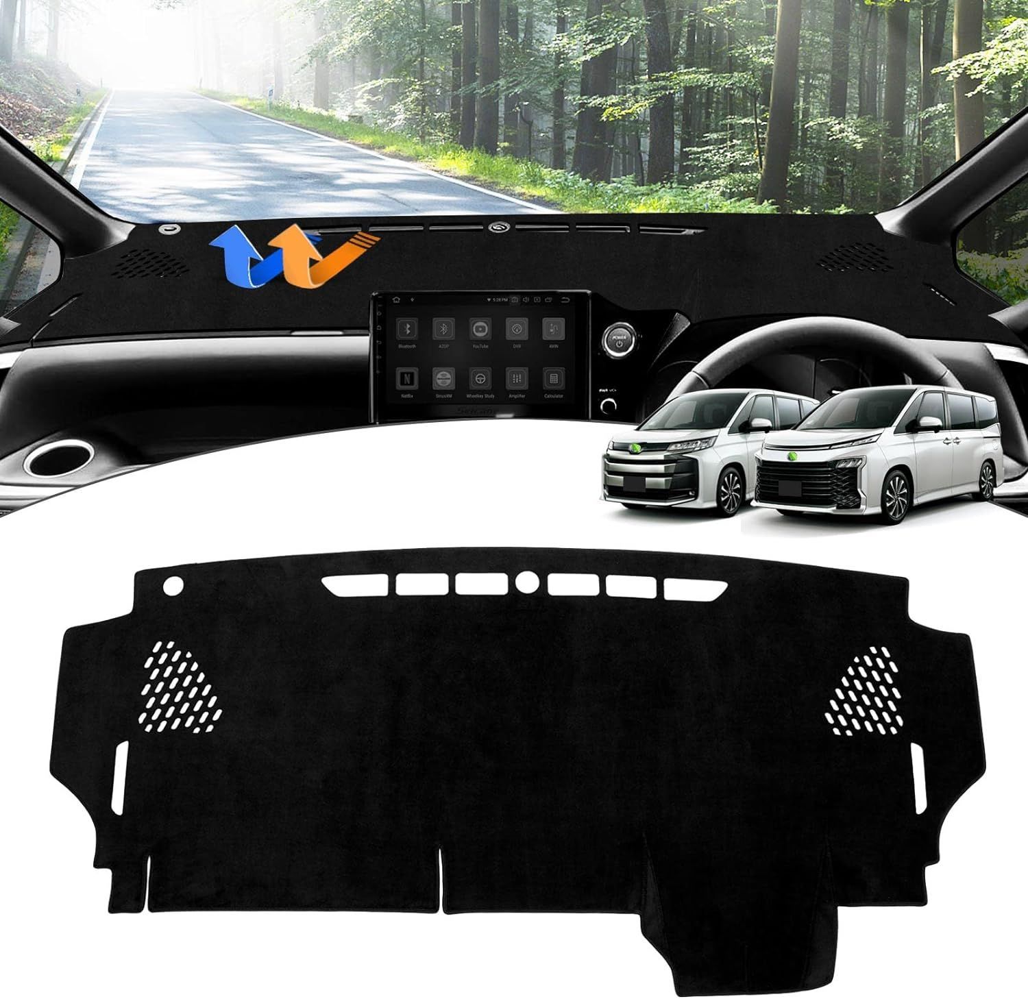 トヨタ 新型 ヴォクシー ノア 90系 ダッシュボードマット【ブラック フランネル素材】 VOXY NOAH 90 ダッシュマット ZWR9#W MZRA9# 車種専用 2022年1月～ 車種 専用 保護マット