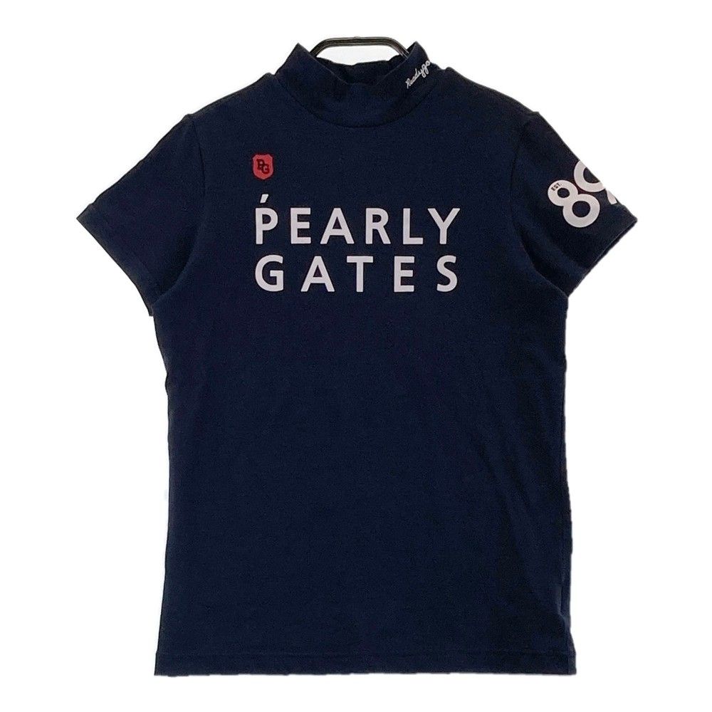 サイズ：0 PEARLY GATES パーリーゲイツ 055-0167304 ハイネック 半袖Tシャツ  ネイビー系 [240101207549]# ゴルフウェア レディース ストスト
