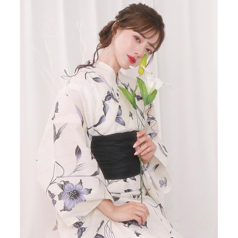 KYOETSU 変わり織浴衣 ２点セット Amazon | [KYOETSU] [キョウエツ] 浴衣セット 変わり織 生成り 2