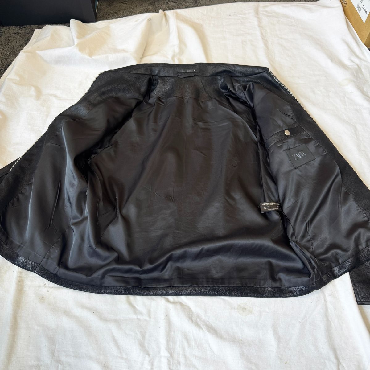 特別値引 ZARA シングルフェイクレザージャケット XL ブラック