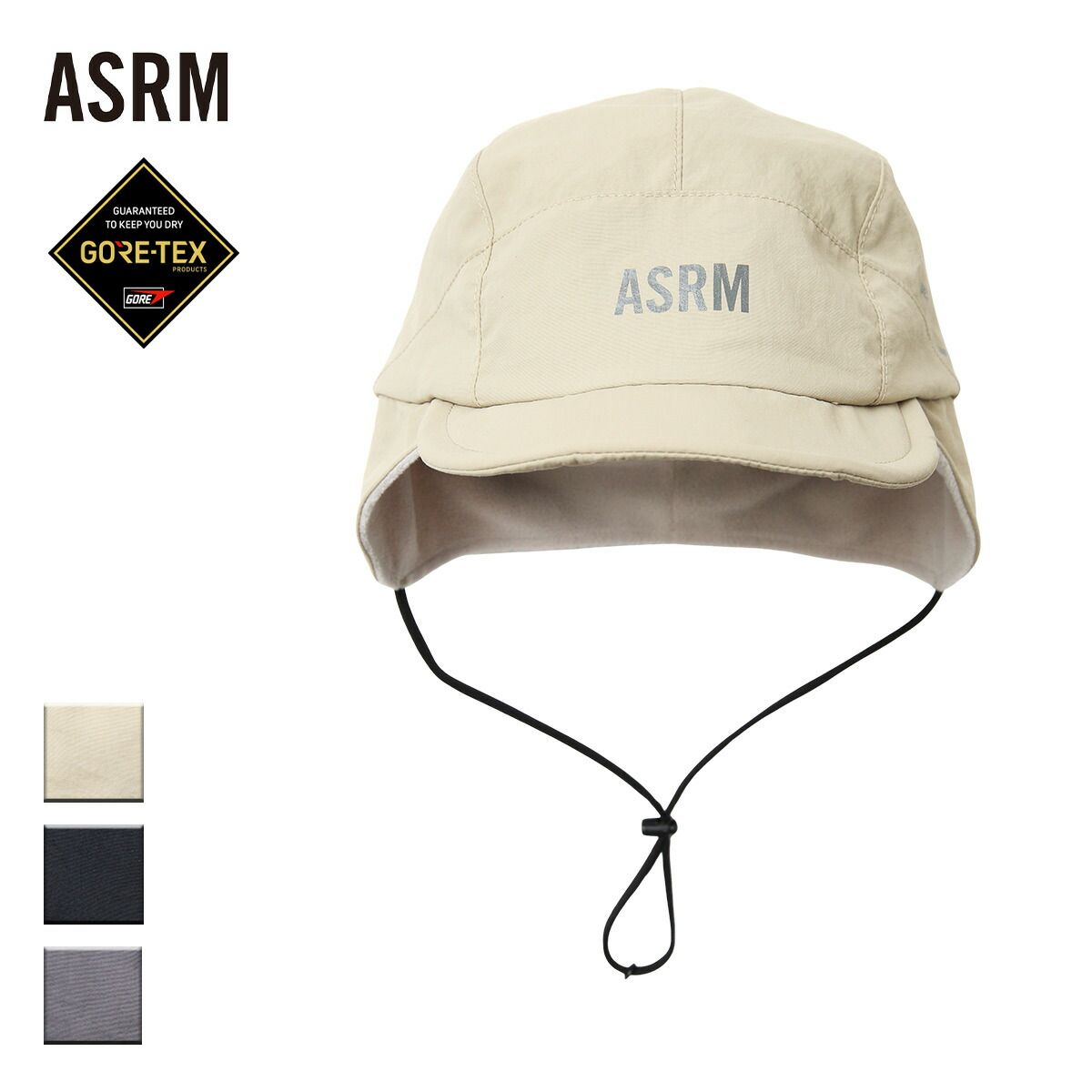 ASRM エーエスアールエム EF CAP GTX メンズ レディース ベージュ ブラック グレー OS