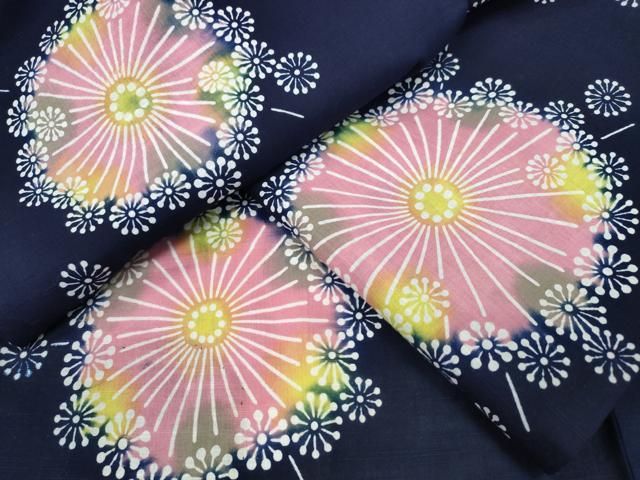 平和屋着物∴夏物 浴衣 花火 綿 CAAW1165ng