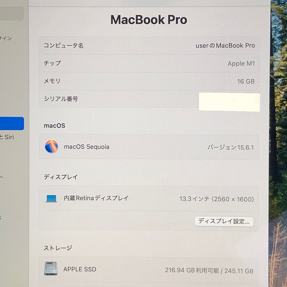 本体のみ Apple MacBook Pro 13インチ M1 2020 M1チップ メモリ16GB SSD256GB A2338 EMC3578 MB-251501 360618