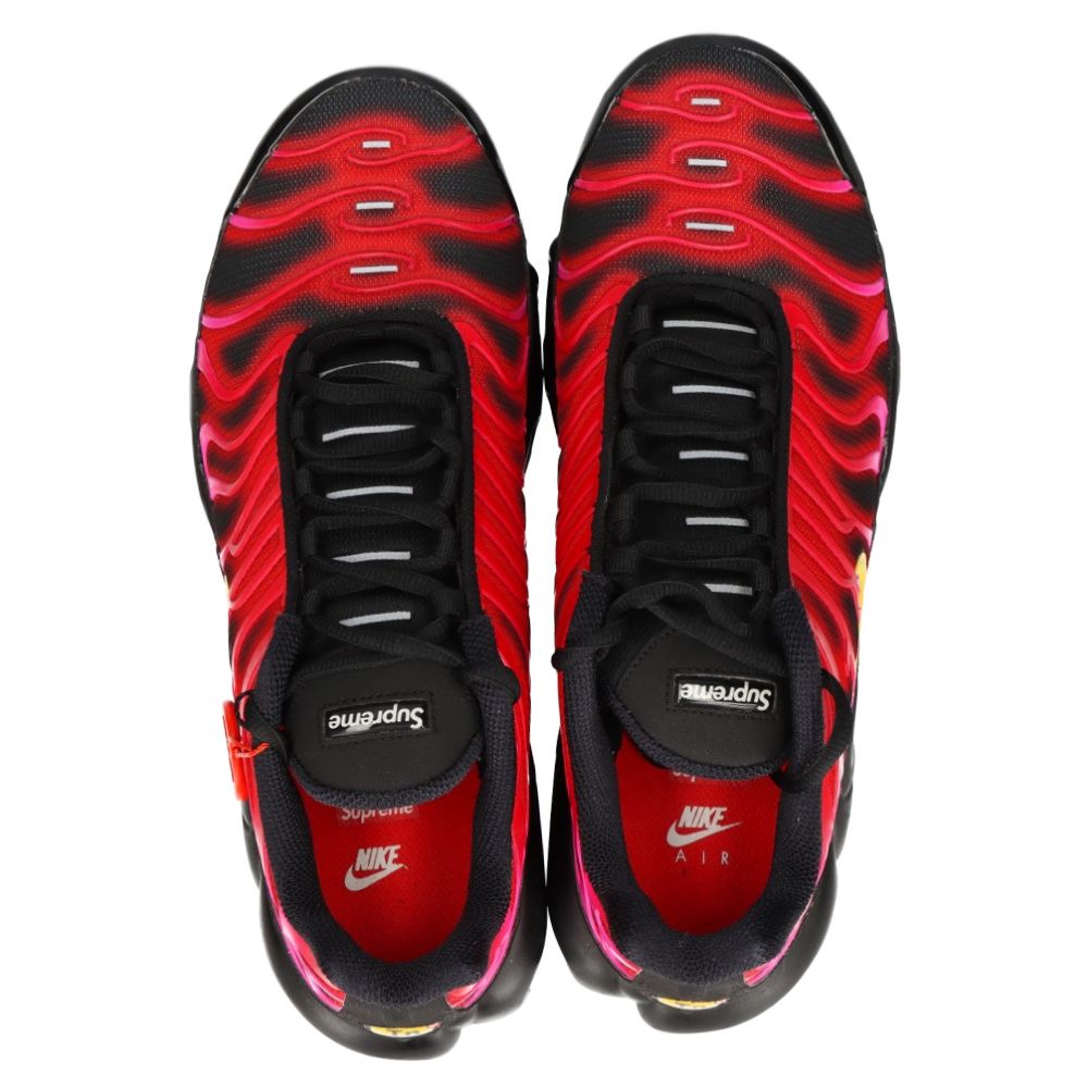 NIKE (ナイキ) ×SUPREME AIR MAX PLUS TN DA1472-600×シュプリーム エアマックス プラス ローカットスニーカー  ブラック/レッド US8.5/26.5cm