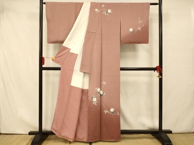 平和屋着物□上質な紬 舞花文 胴抜き仕立て 正絹 逸品 CAAT8566kb