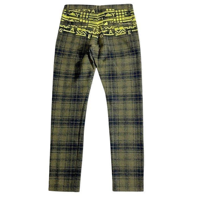 PEARLY GATES パーリーゲイツ ゴルフ ブリスター ジャガード ボンディング加工 チェック柄 ナバホ柄 ストレッチ ロングパンツ 053-2231111 定価3.6万 オリーブカーキ ブラック ▲040 50207w02 USTAUSTRALIA_COM_AU
