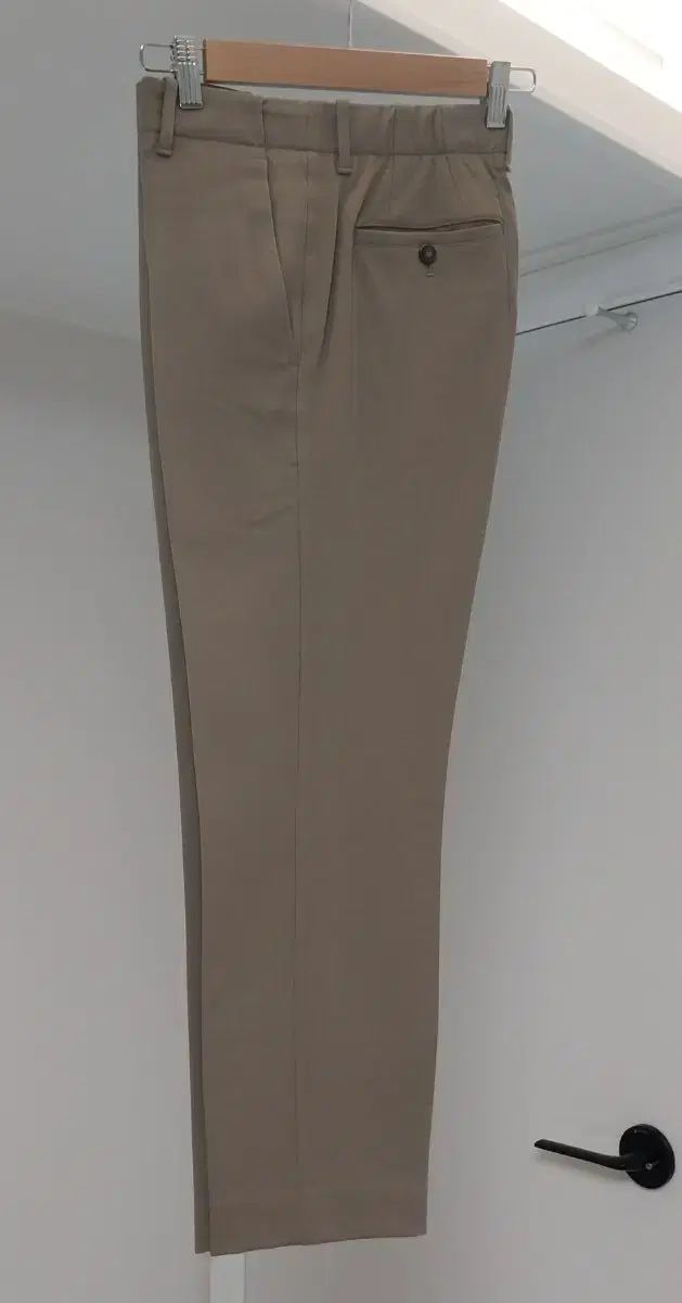 TIME HOMME ダークベージュ ゴム スラックス