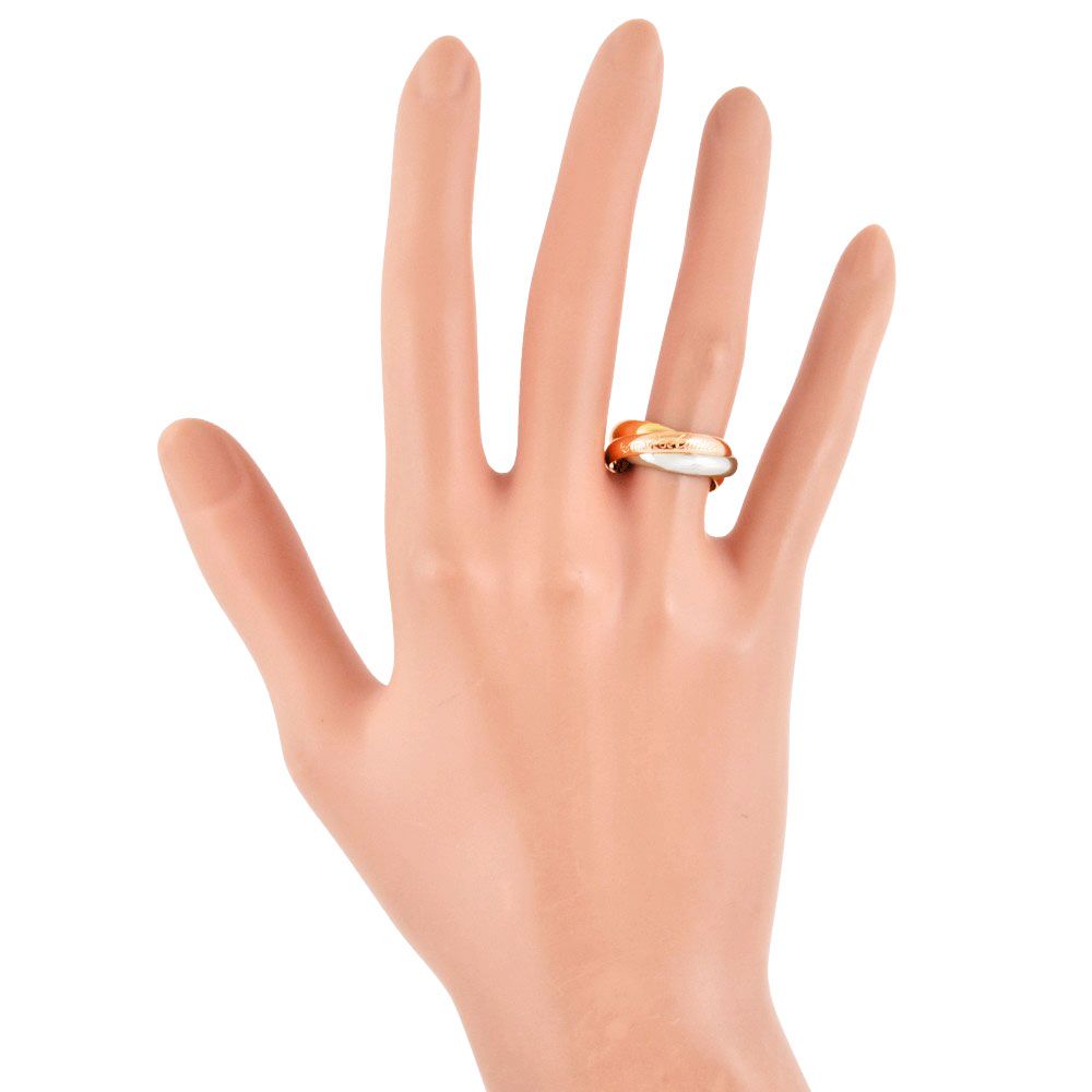カルティエ Cartier トリニティ MM クラシック リング 指輪 #52 K18YG
