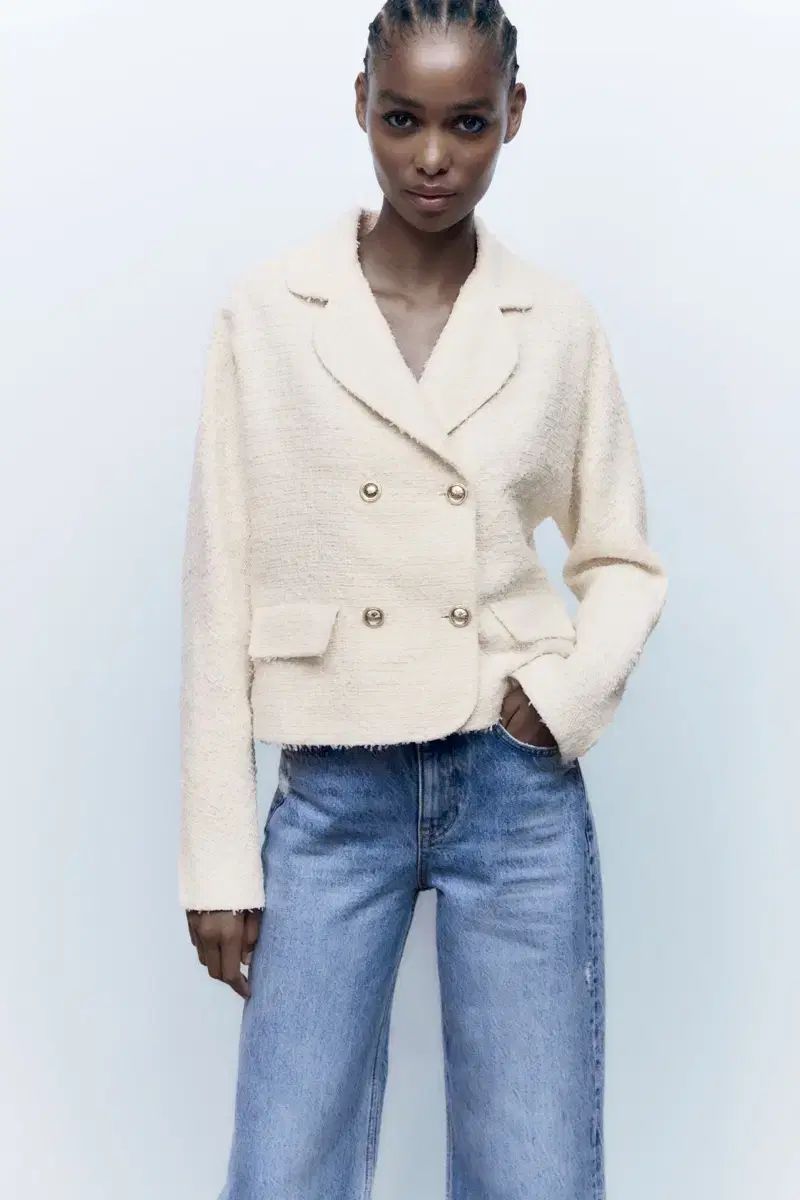 L |モデルフィット 同一です ZARA ザラ ツイードジャケット