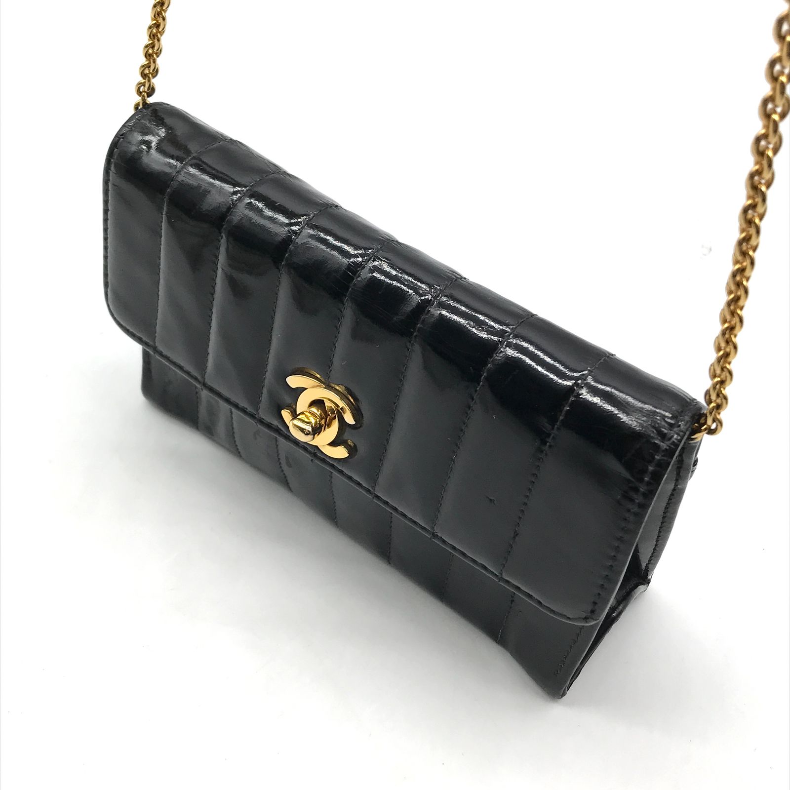 CHANEL シャネル ココマーク ターンロック マドモアゼル パテント ミニ  