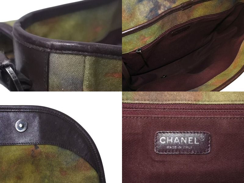 極美品 CHANEL シャネル エンブロイダリー メッセンジャーバッグ 20 