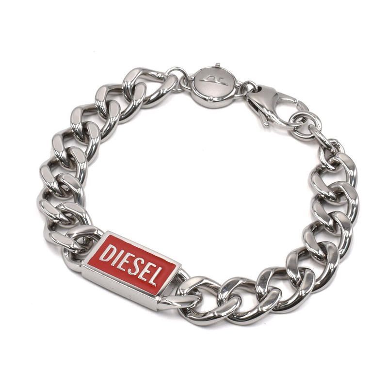 限定モデル DIESEL ディーゼル ブレスレット シルバー メンズアクセサリー メンズブレス 全長約30cm 布袋付き