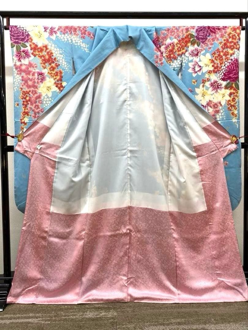 振袖 豪華 金彩 金刺繍 紋意匠 身丈165cm 撥水加工済 振袖 豪華 金駒