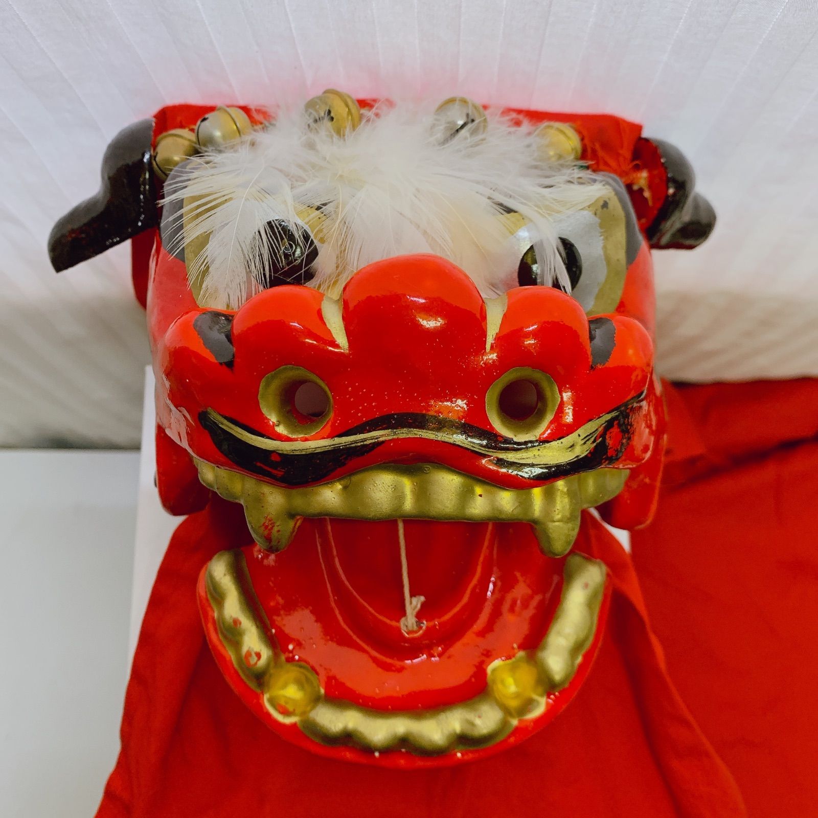 希少 手獅子 日本舞踊 小道具 獅子舞 赤獅子 舞手獅子 獅子頭