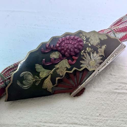 1401 ヴィンテージ 帯留め 金工細工 彫金 蛤 1401 ヴィンテージ 帯留め