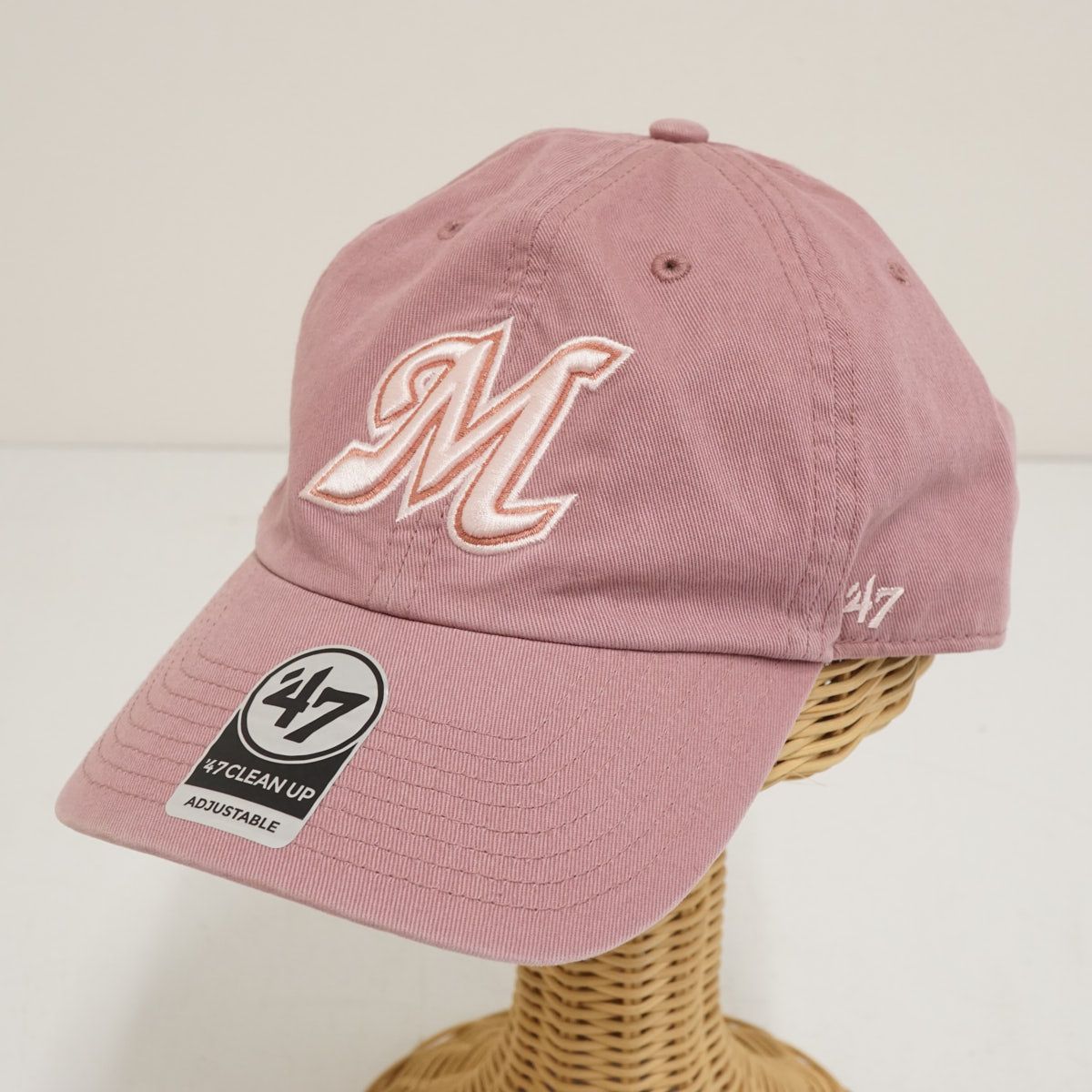 未使用品 千葉ロッテ マリーンズ ピンク CLM キャップ 帽子 ユニフォーム Marines ボールパーク '47 CLEAN UP モーブ×ピンク