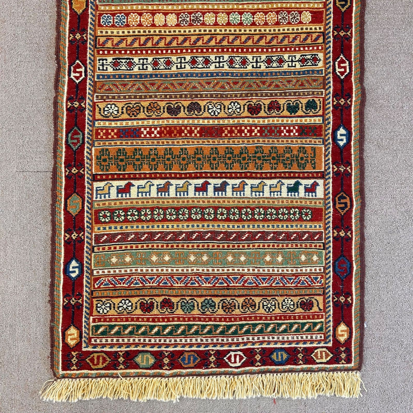 イラン 草木染め キリム ラグ 人気 キリムギャッベ】イラン産 手織り