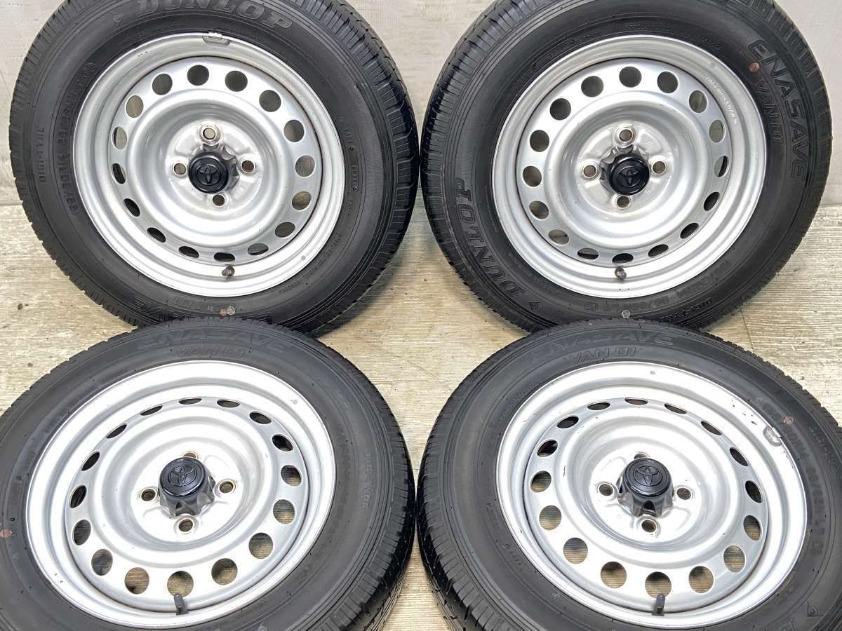 155|80R14 88|86LT ダンロップ エナセーブ VAN01 トヨタ純正 AL 14x5.0 100-4穴 タイヤ サマータイヤ ホイールセット 4本セット s14250421027