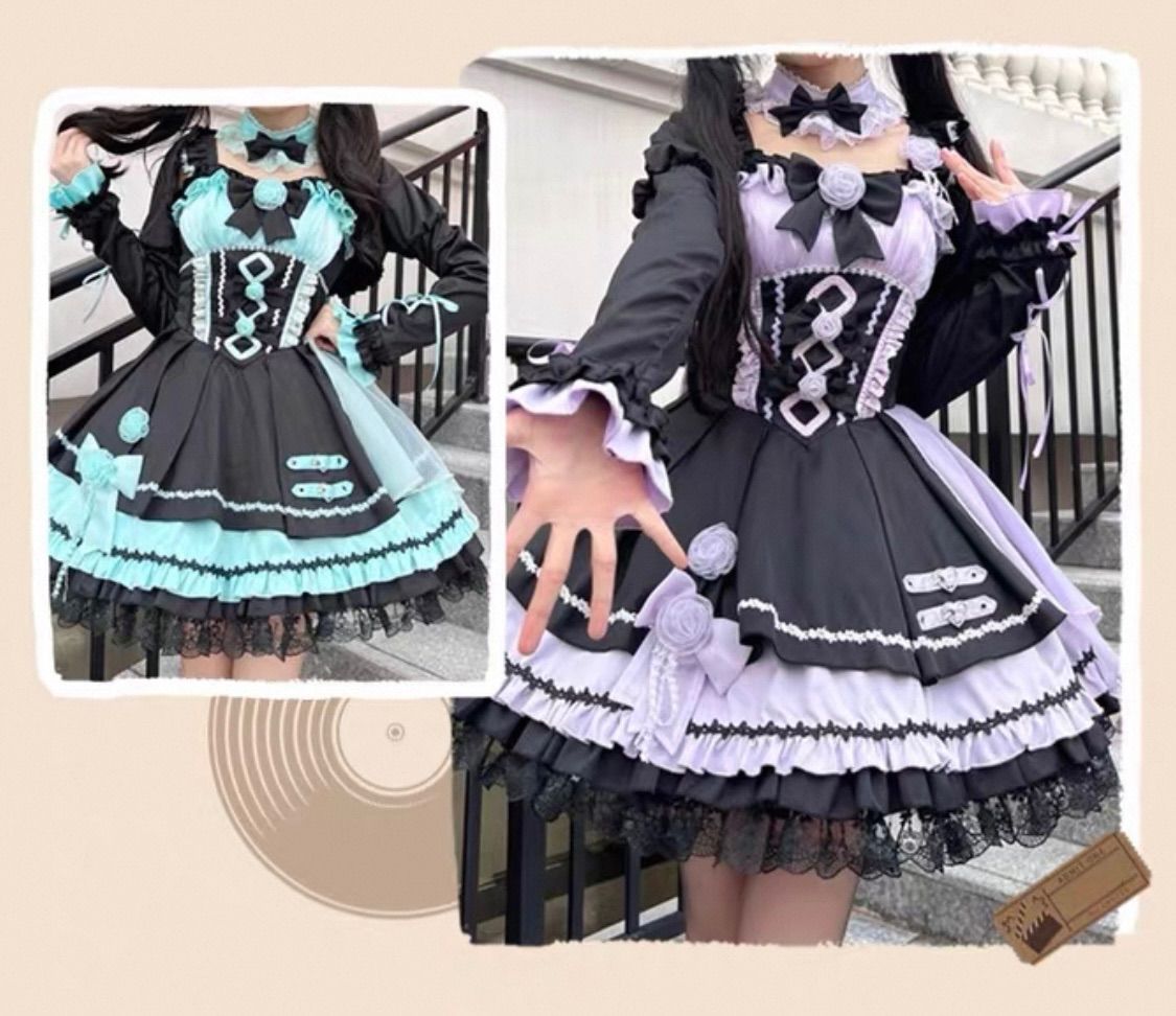 4色選択 コルセット風ワンピース