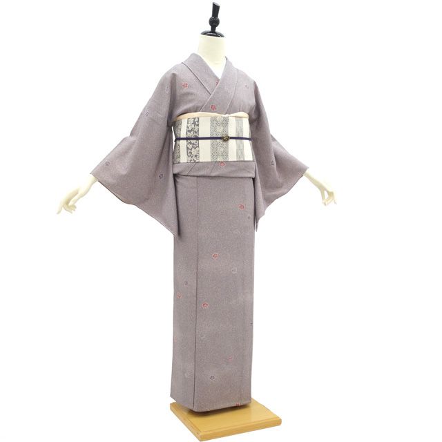 中古】 小紋 単衣 着物 リサイクル 英 はなぶさ 謹製 洗える着物