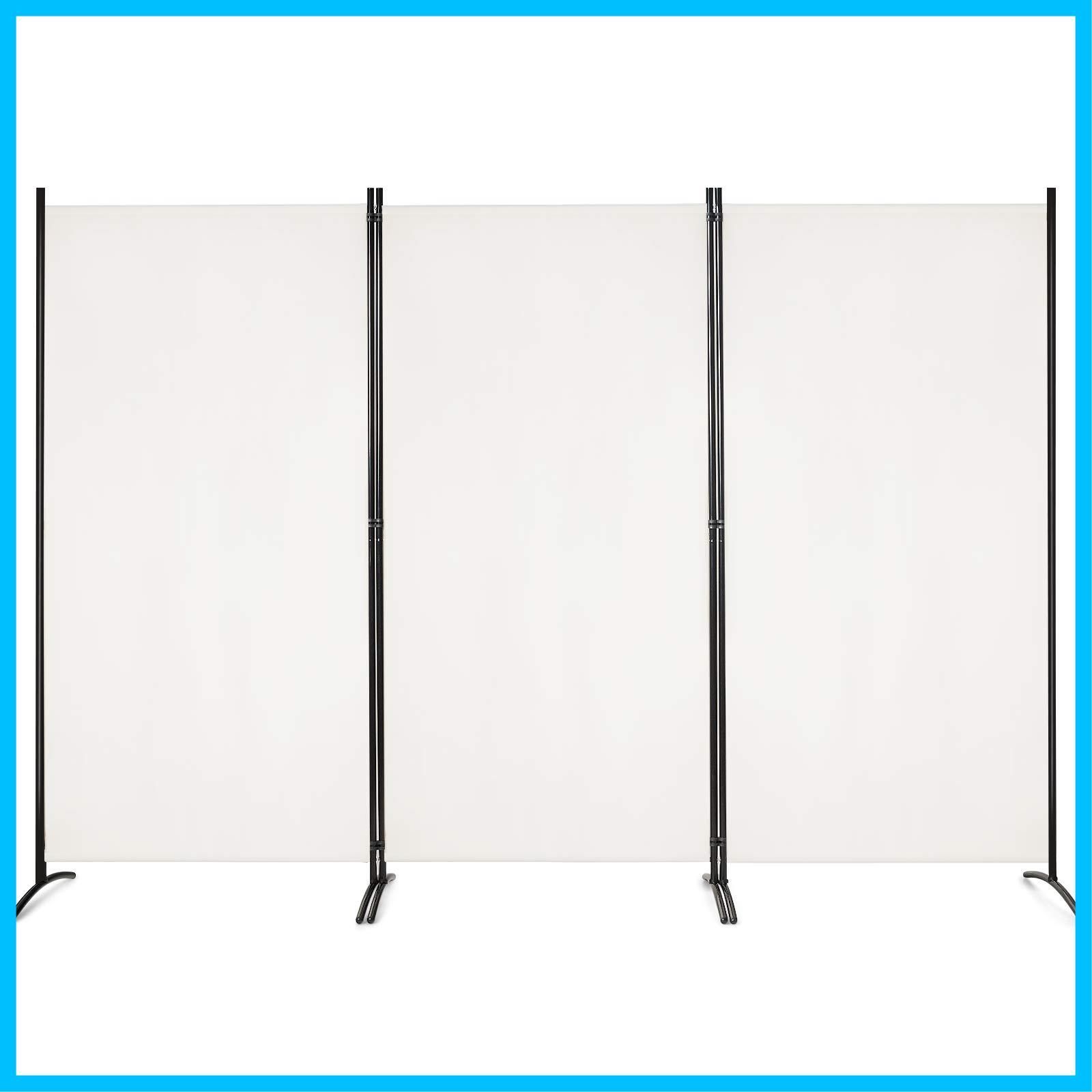 送料無料 Costway パーテーション 間仕切り 3連 高さ183cm 幅260cm 布タイプ 目隠し スクリーン 屏風 折りたたみ 衝立 おしゃれ 軽量 コンパクト収納 オフィス 事務所 クリニック 3連-ベージュ