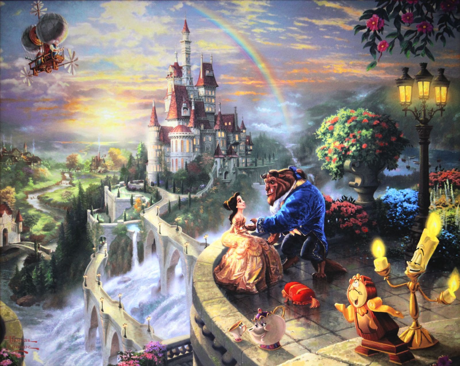 ディズニー/トーマス キンケード「美女と野獣/フォーリン ラブ」額縁2