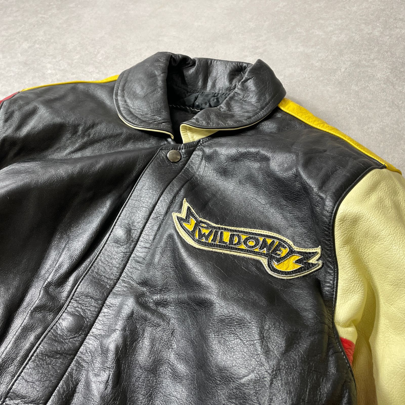 vintage MICKEY MOUSE WILD ONE レザー 中綿 ブルゾン ミッキー