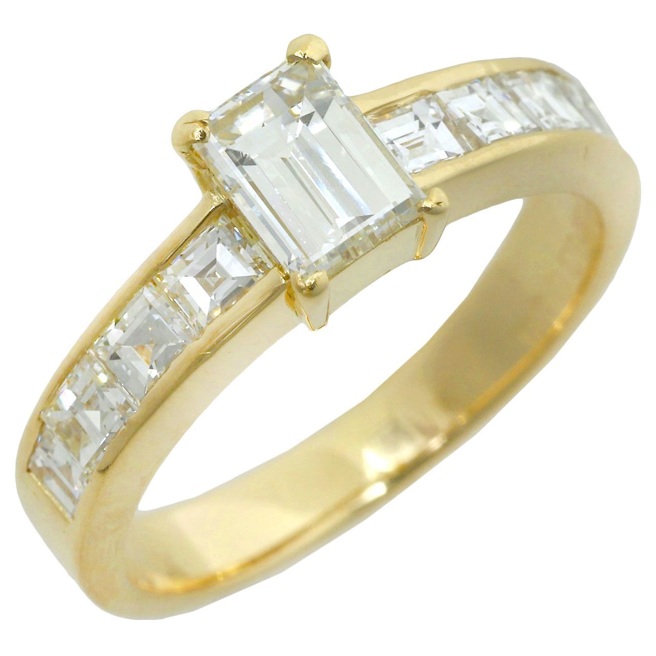 K18 YG リング バケット ダイヤモンド 0.763ct 0.86ct 実寸 11.5号 18金 イエローゴールド ソーティング付 指輪 ジュエリー アクセサリー