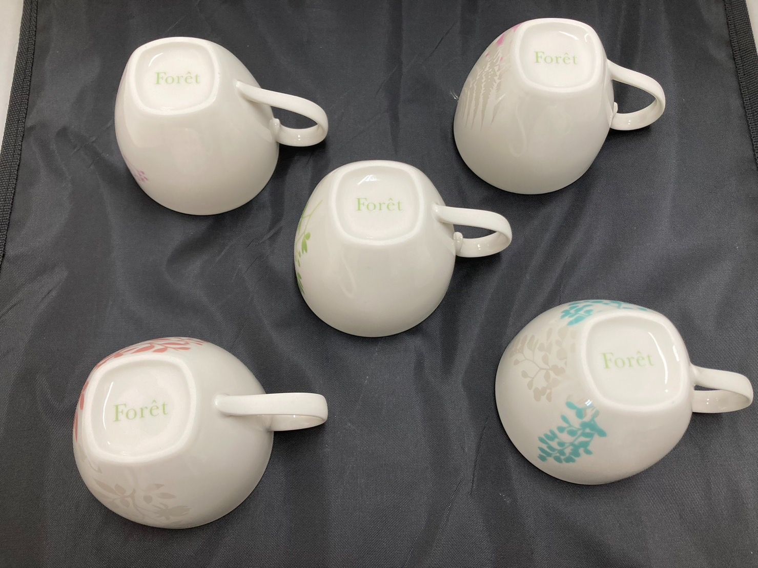 美品　フォレ　Foret　カップセット　5客セット　カップ＆ソーサー　スプーン付-4