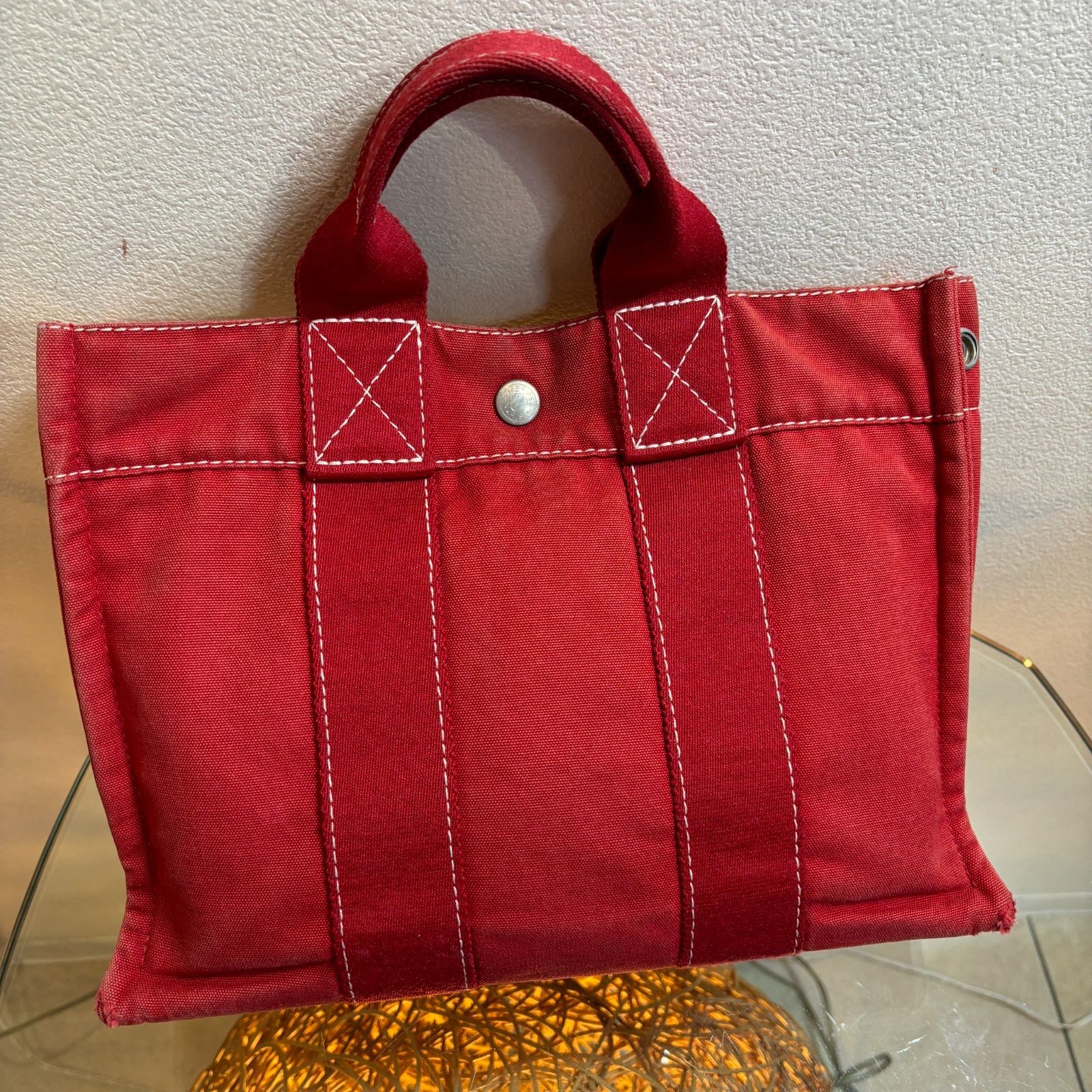 美品！　マルニ　カゴバッグ　赤　レッド MARNI（かごバッグ/ストローバッグ ・ レッド/赤色系）のフリマ