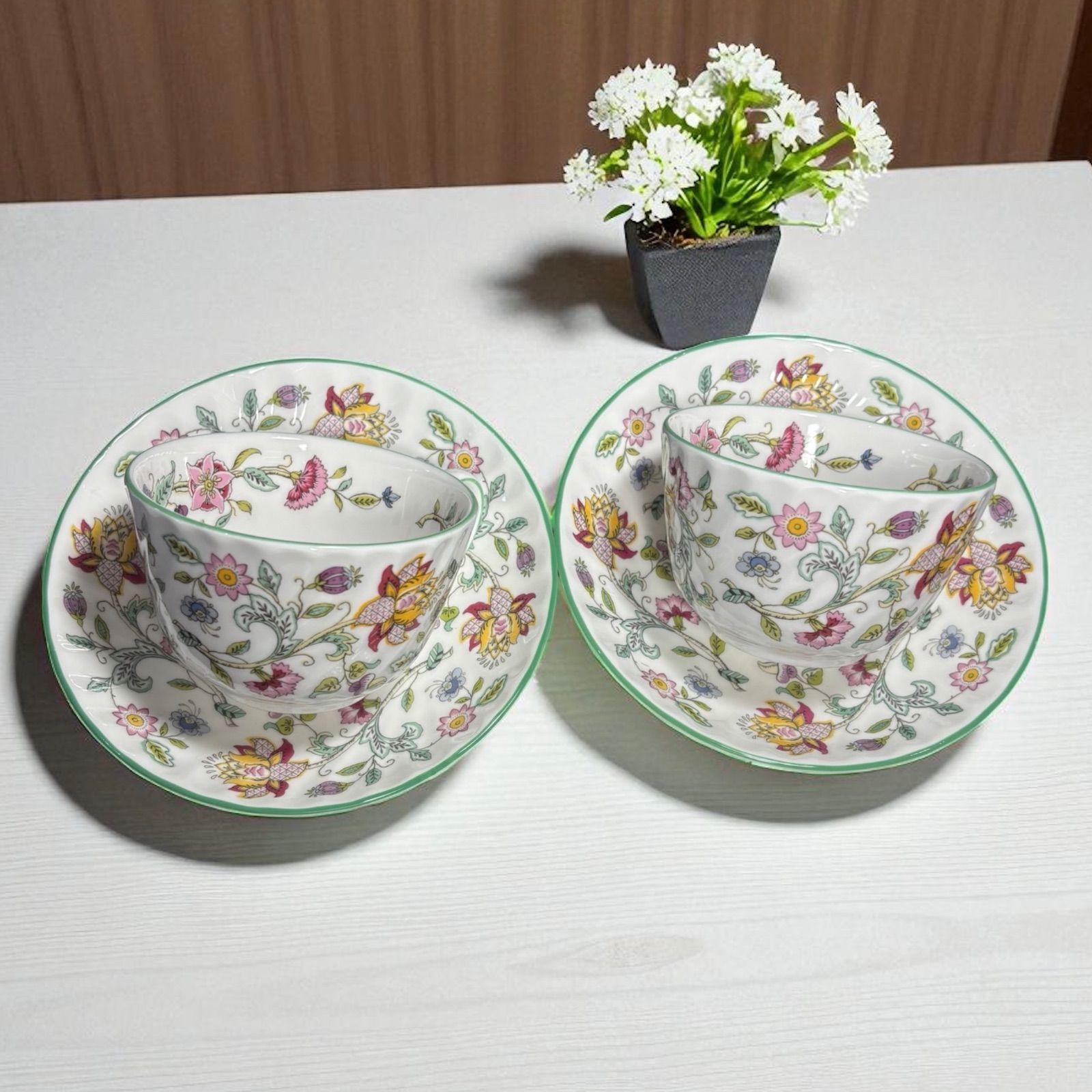 2客揃】MINTON Haddon Hall カップ&ソーサー 花柄 ミントン