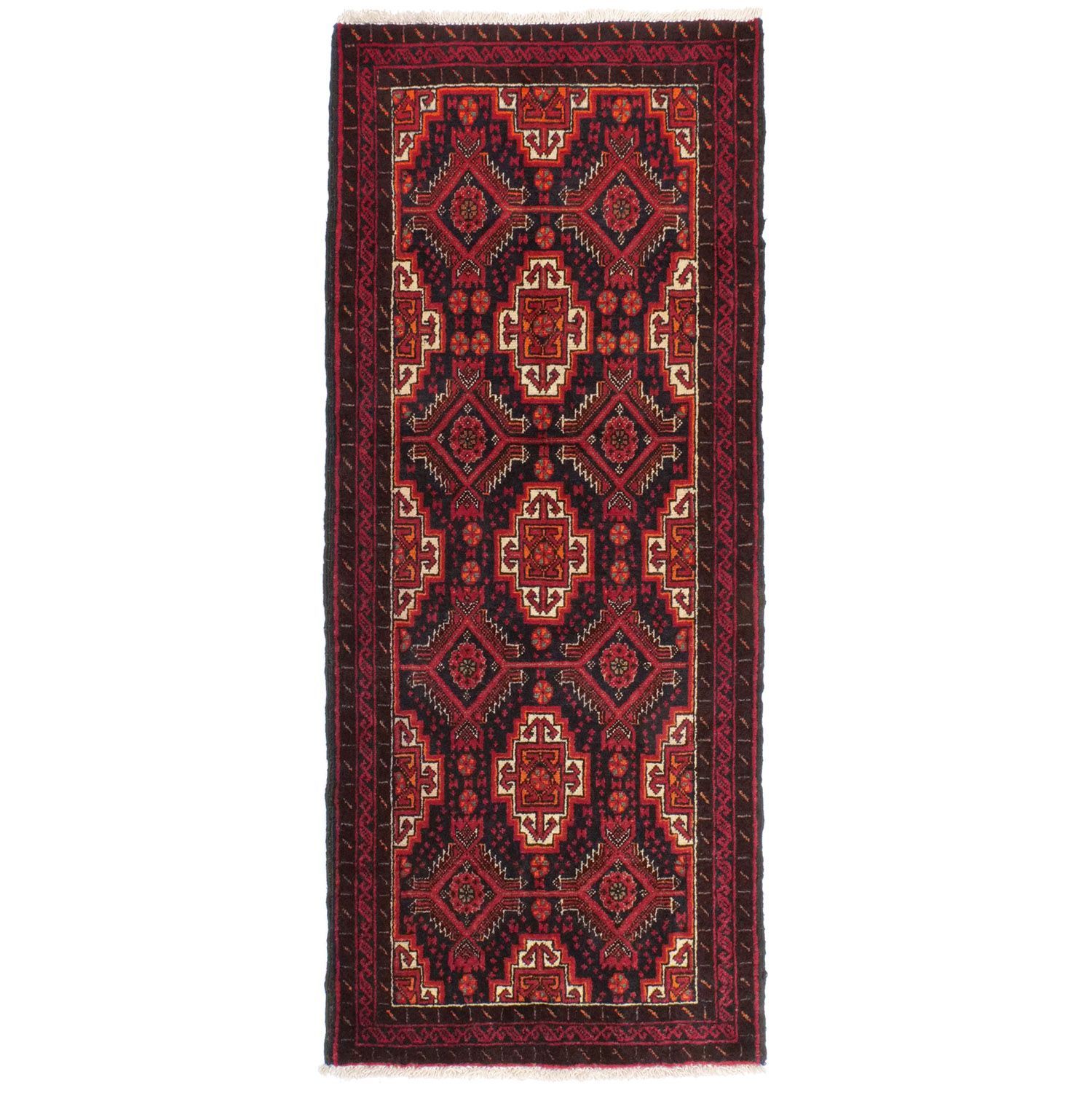 バルーチ 1960年代 1600×650mm セミアンティーク エルサリギュル 手織り - carpet-アンティークペルシャ絨毯 ヴィンテージラグ専門店 送料無料