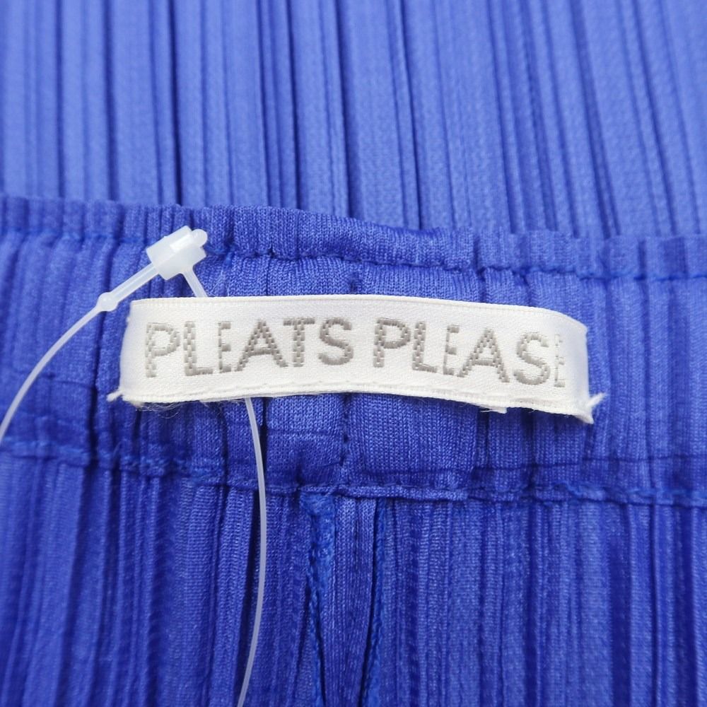 【中古】プリーツプリーズ PLEATS PLEASE 2020年秋冬 プリーツ イージーパンツ ブルー【サイズ表記なし（L位）】【レディース】