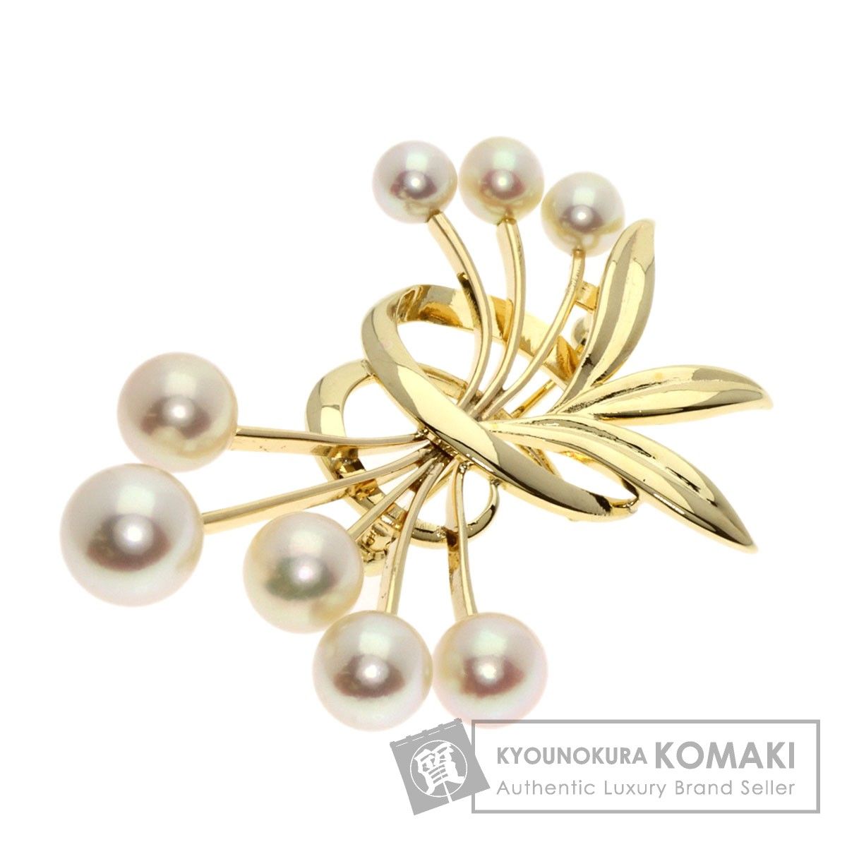 MIKIMOTO パール 真珠 ブローチ K14YG レディース