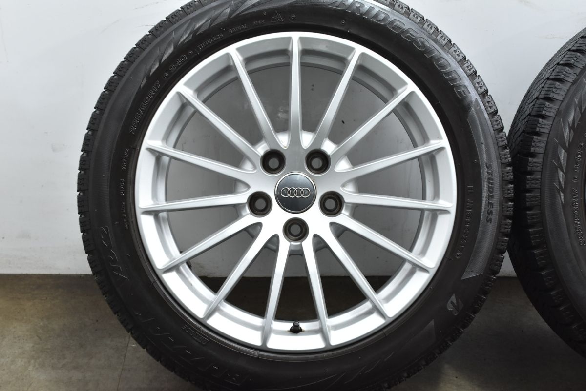 程度良好 アウディ 8W型 A5 純正 17in 7.5J 29 PCD112 ブリヂストン ブリザックVRX2 225 50R17 品番 8W0601025AE A4流用 FFCRYSTALESIA_COM