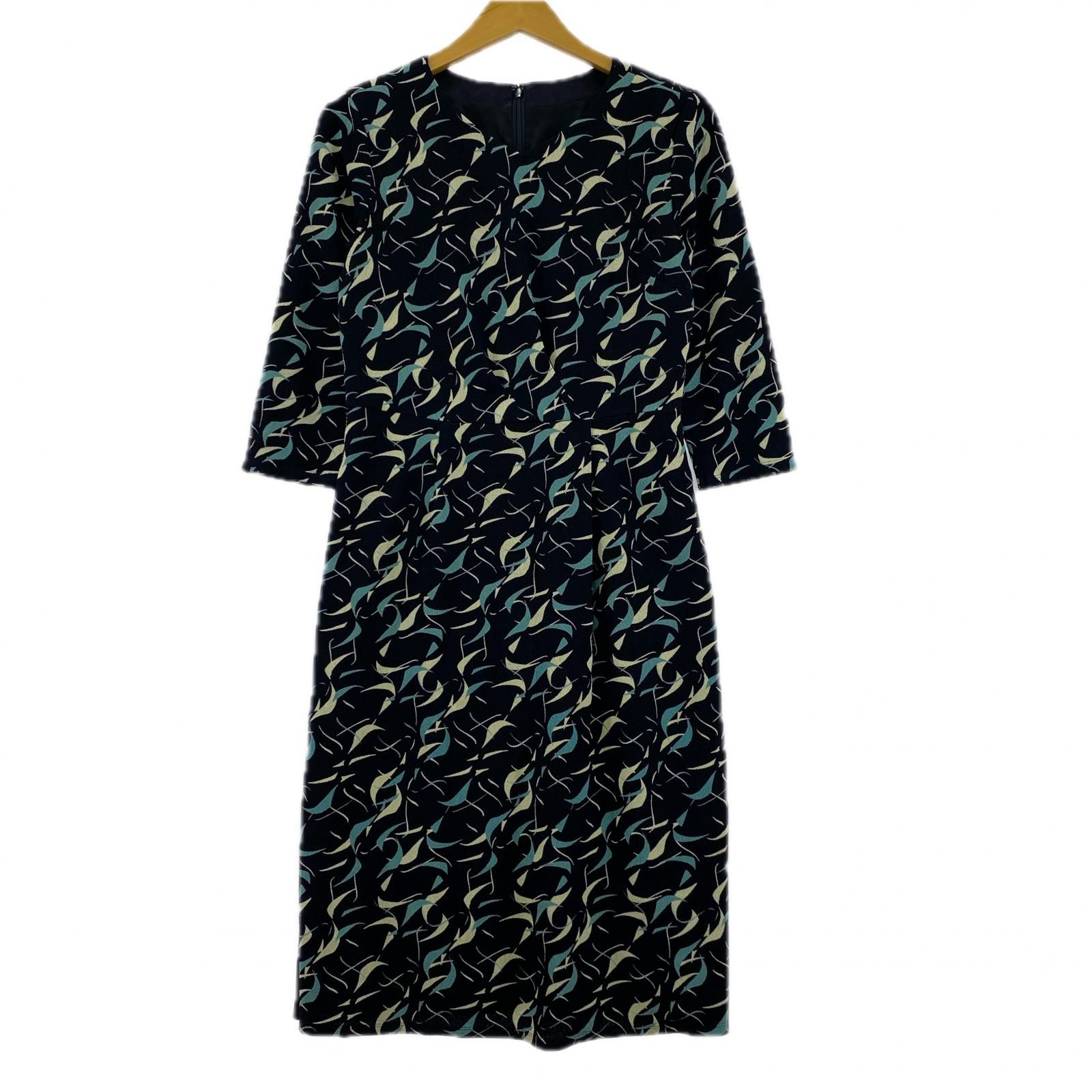 美品✨七部袖 ワンピース 38号（グレー） 5-63【大人かわいい】美品