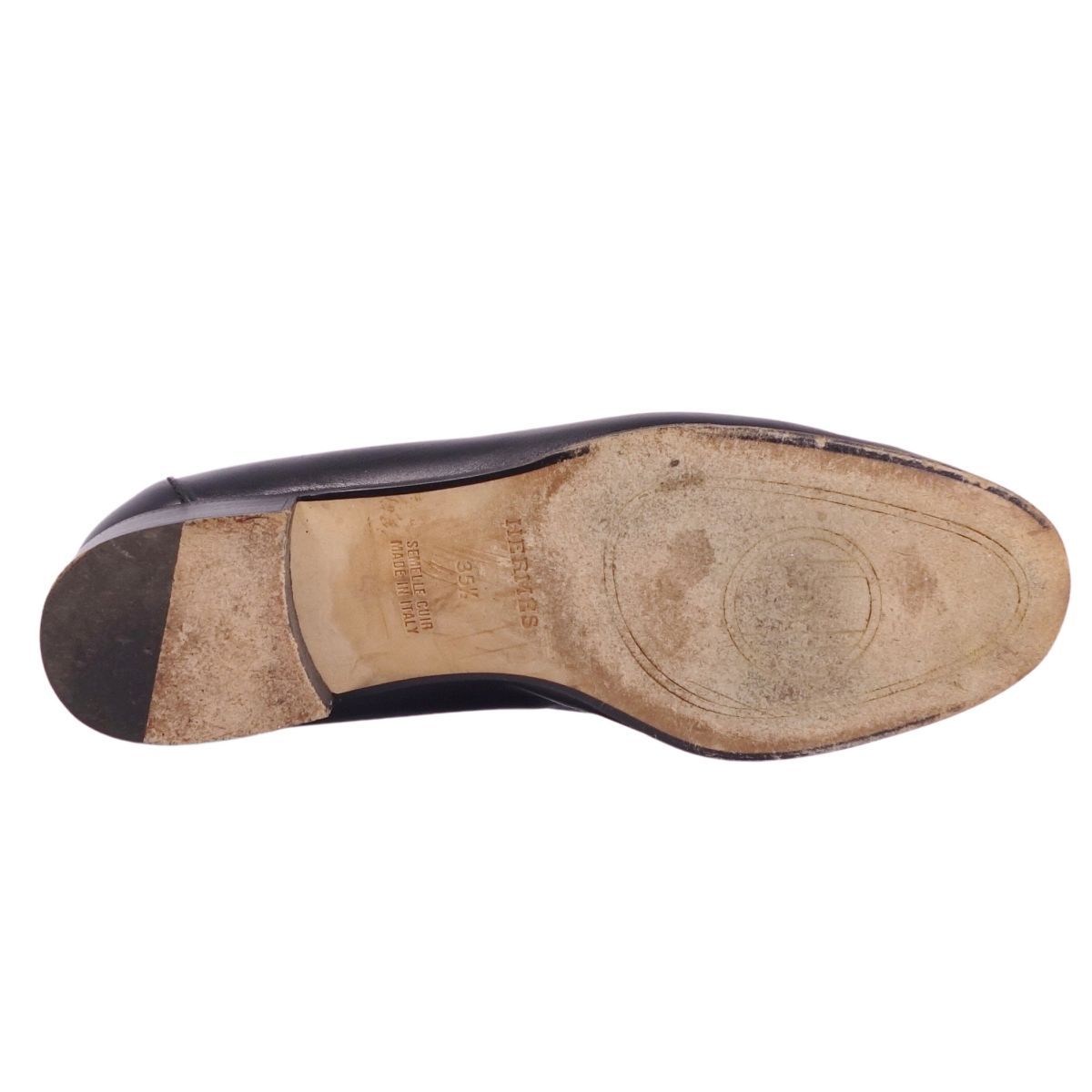 美品 エルメス HERMES ローファー モカシン シェーヌダンクル金具