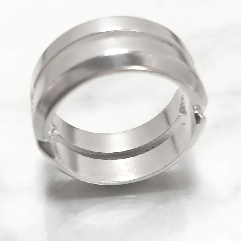正規品 グッチ 指輪 ノット シルバー 銀 SV 925 オープン メンズ