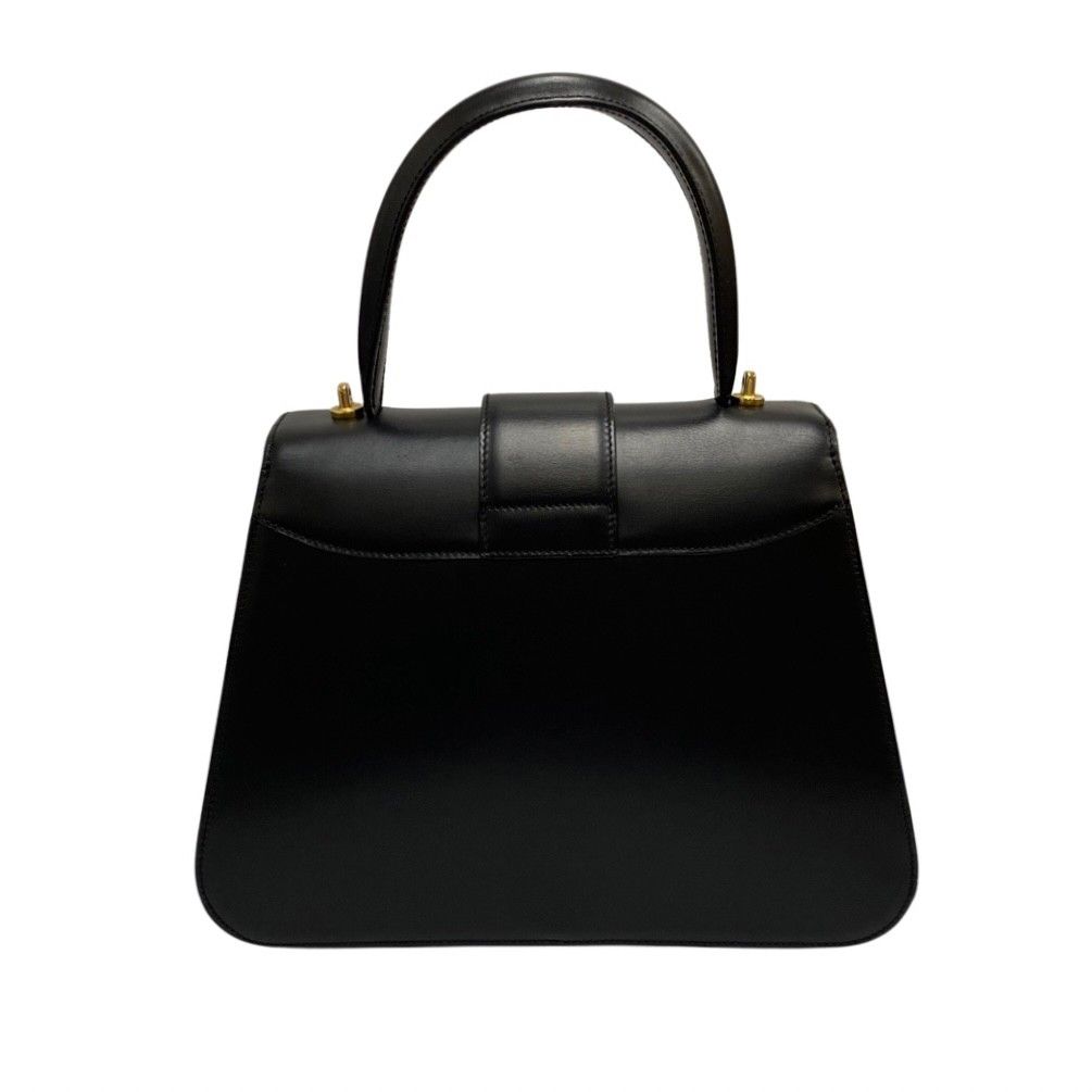 極 美品 保存袋付 CELINE セリーヌ サークルロゴ 金具 カーフ レザー 