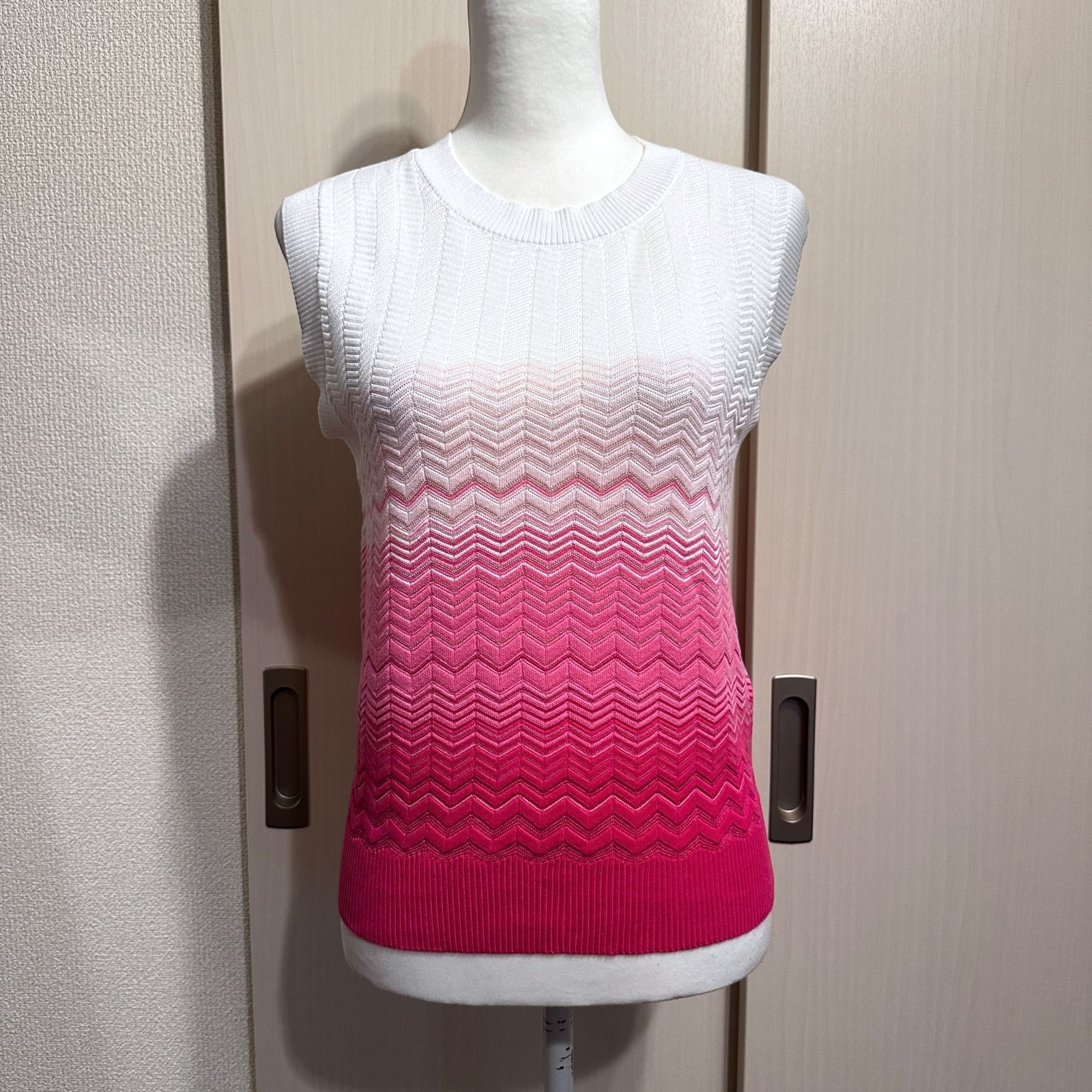 MISSONI ノースリーブ 白→ピンクグラデーション サイズ44 ak545