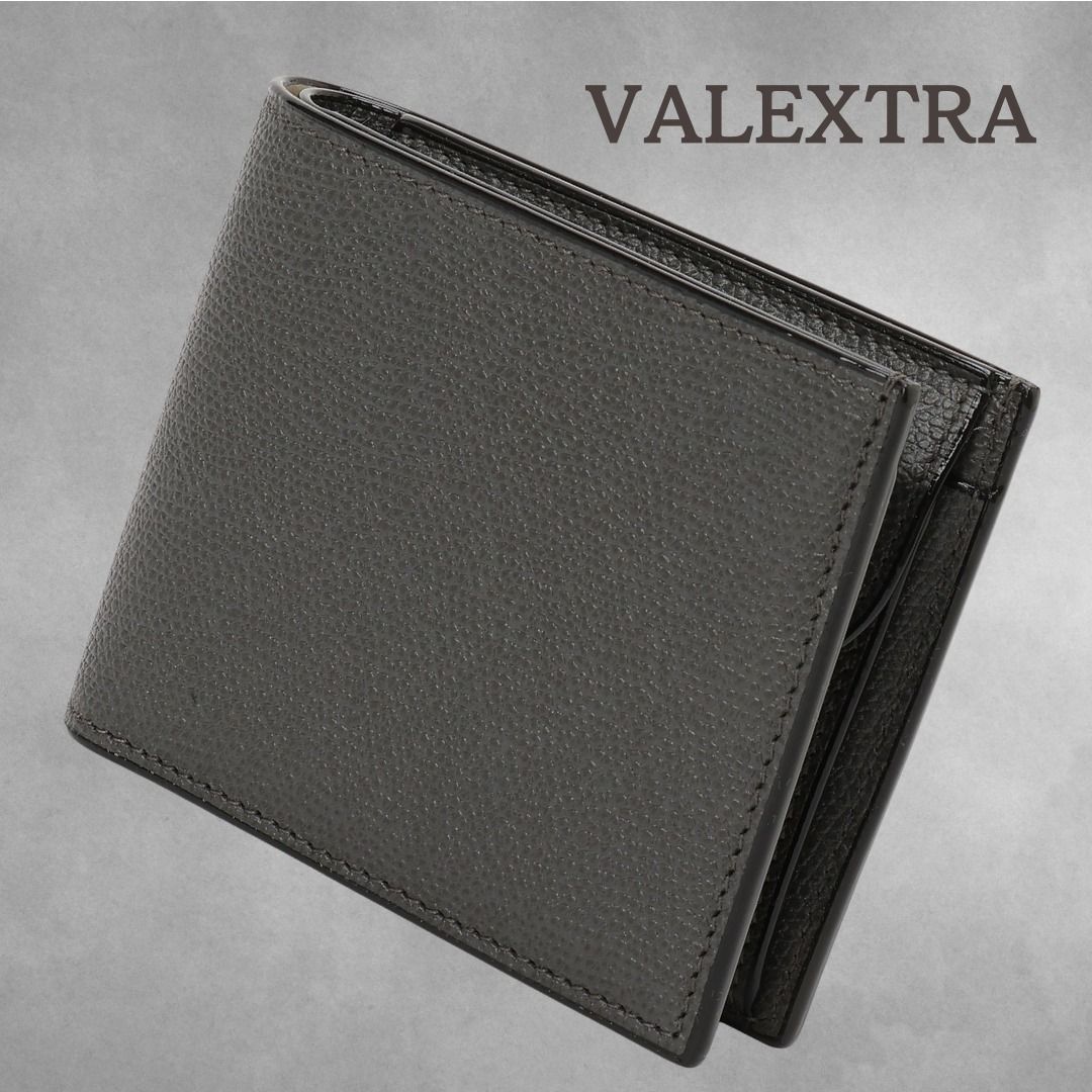Valextra ヴァレクストラ V8L23 二折財布小銭入付き カーフレザー ホワイト系 メンズ
