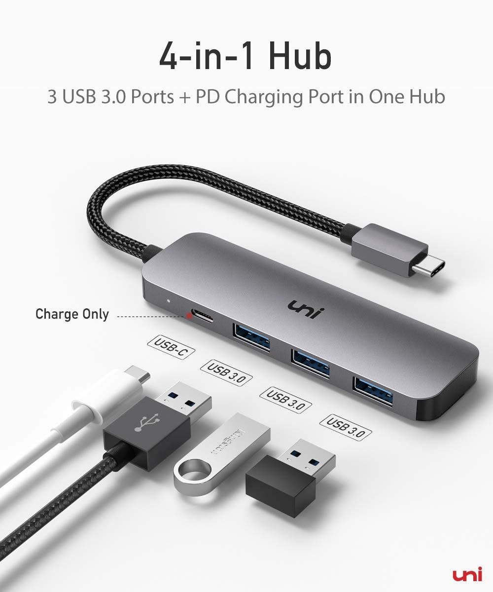 ☆ USB Cハブ、uni 4-in-1 USB Cアダプター 3つのUSB - 通販