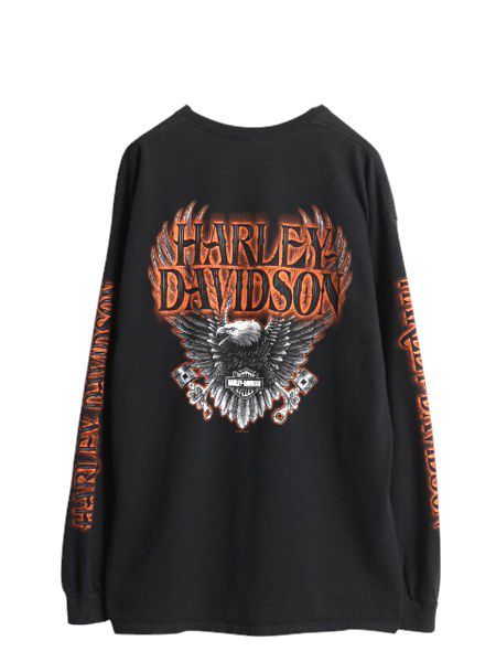 ハーレー ダビットソン 4面 プリント 長袖 Tシャツ メンズ XL